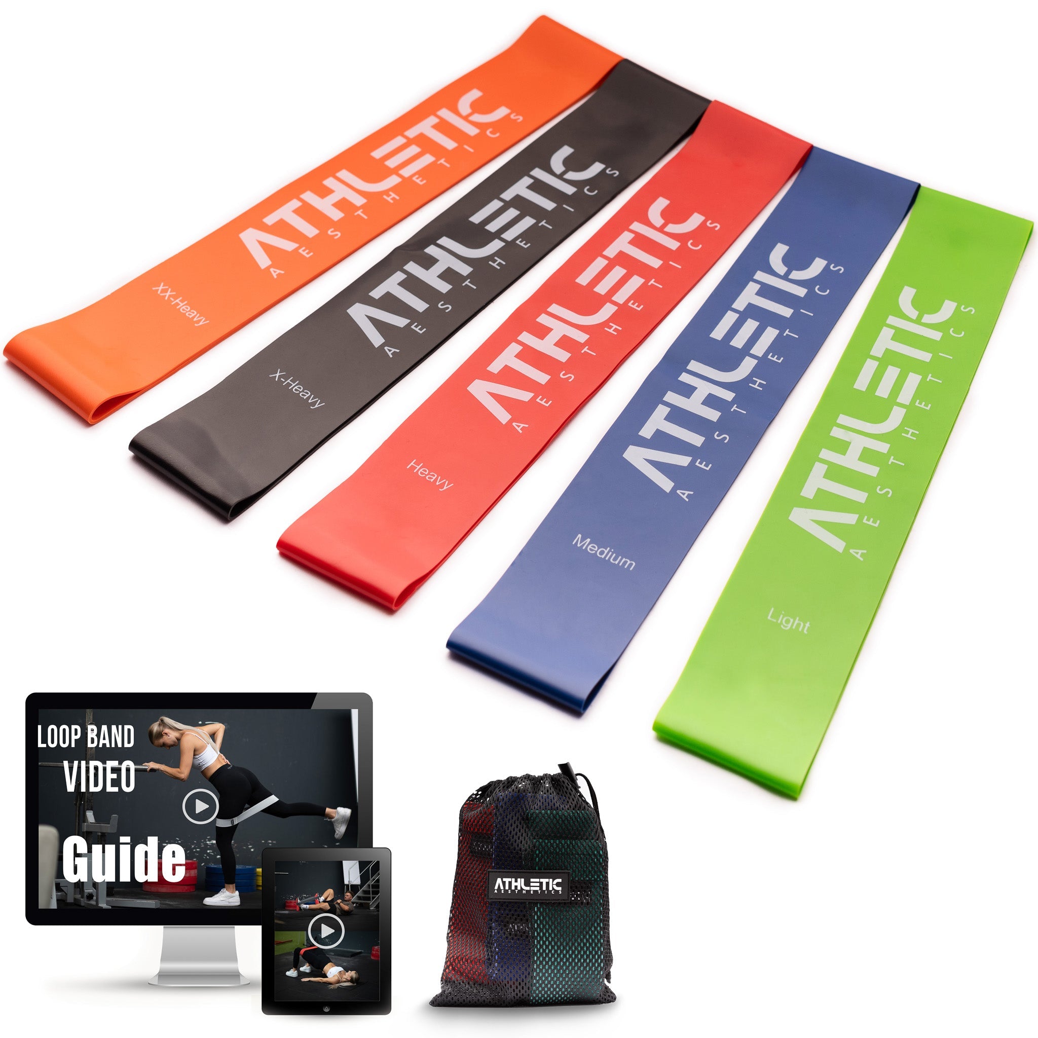 Toweter Latex Loop Resistance Bands Set – 4 Bands (Light To X-Heavy) For Training & Therapy