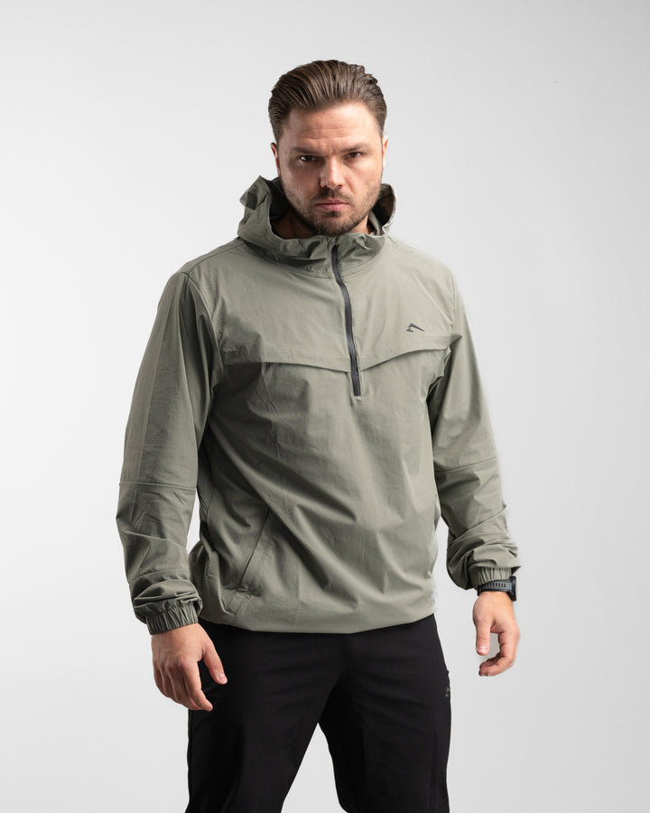Elite Windbreaker Half Zip (Light Olive)