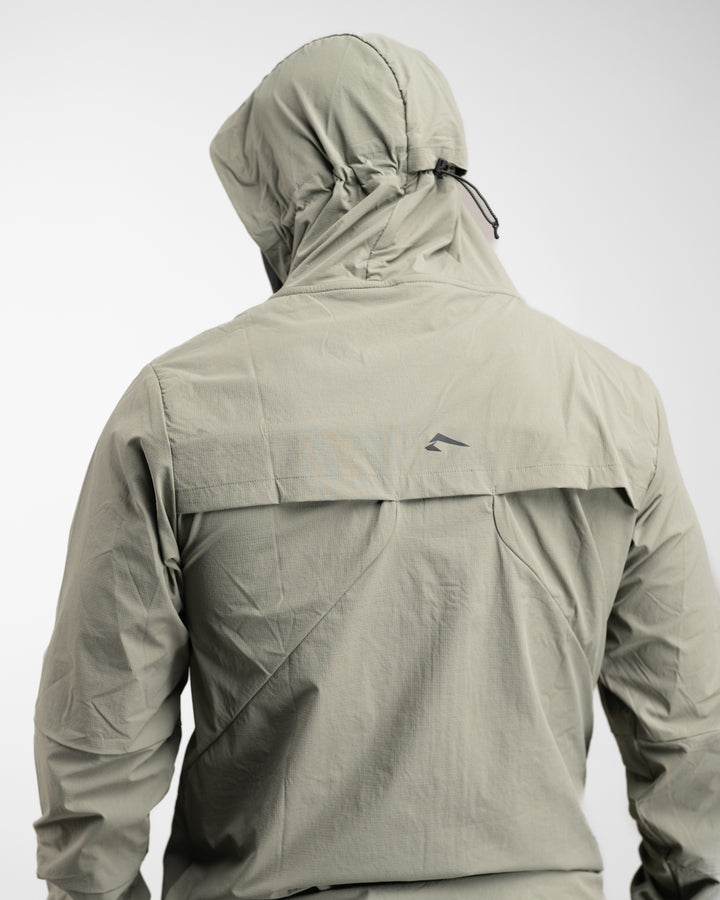 Elite Windbreaker Half Zip (Light Olive)