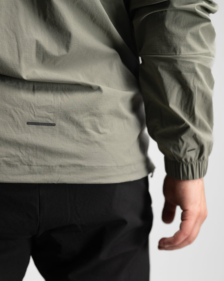 Elite Windbreaker Half Zip (Light Olive)