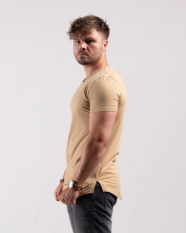 Classic Longline Shirt (Beige)