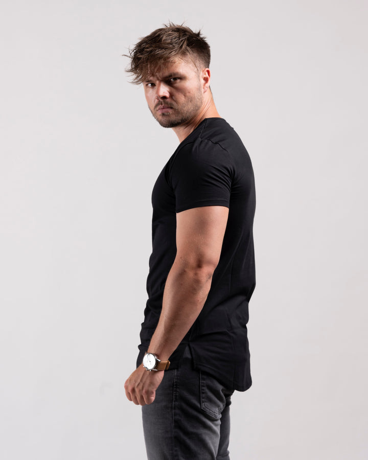 Classic Longline Shirt (Black/Grey)