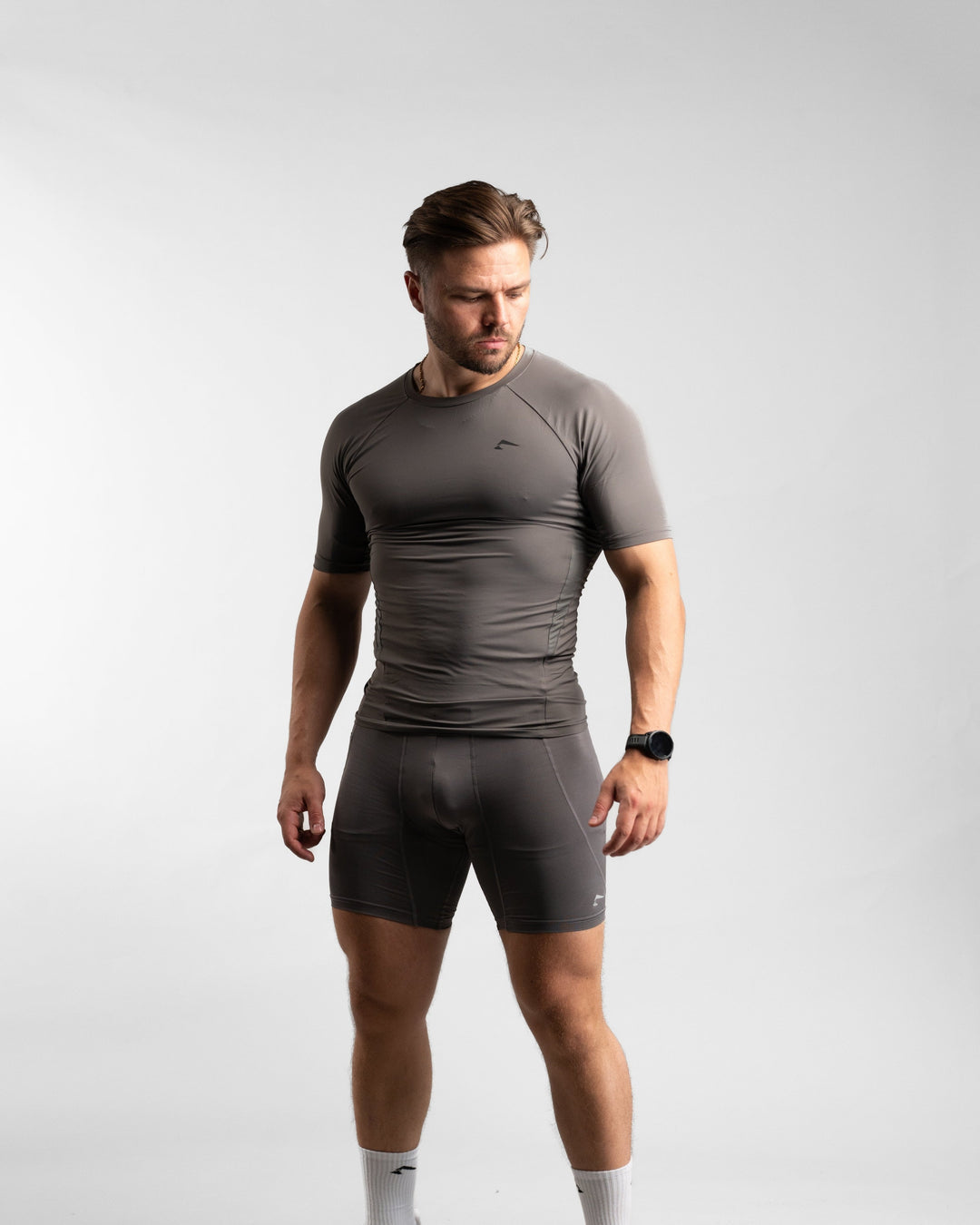 Core Compression Shirt (Clay/Black) - Athletic Aesthetics