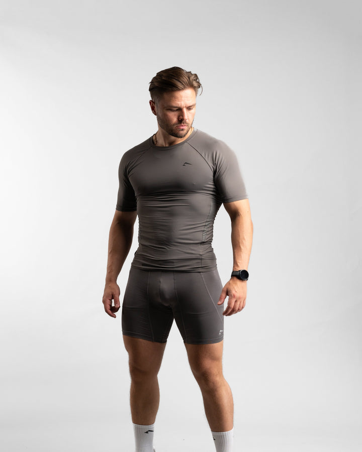 Core Compression Shirt (Clay/Black) - Athletic Aesthetics
