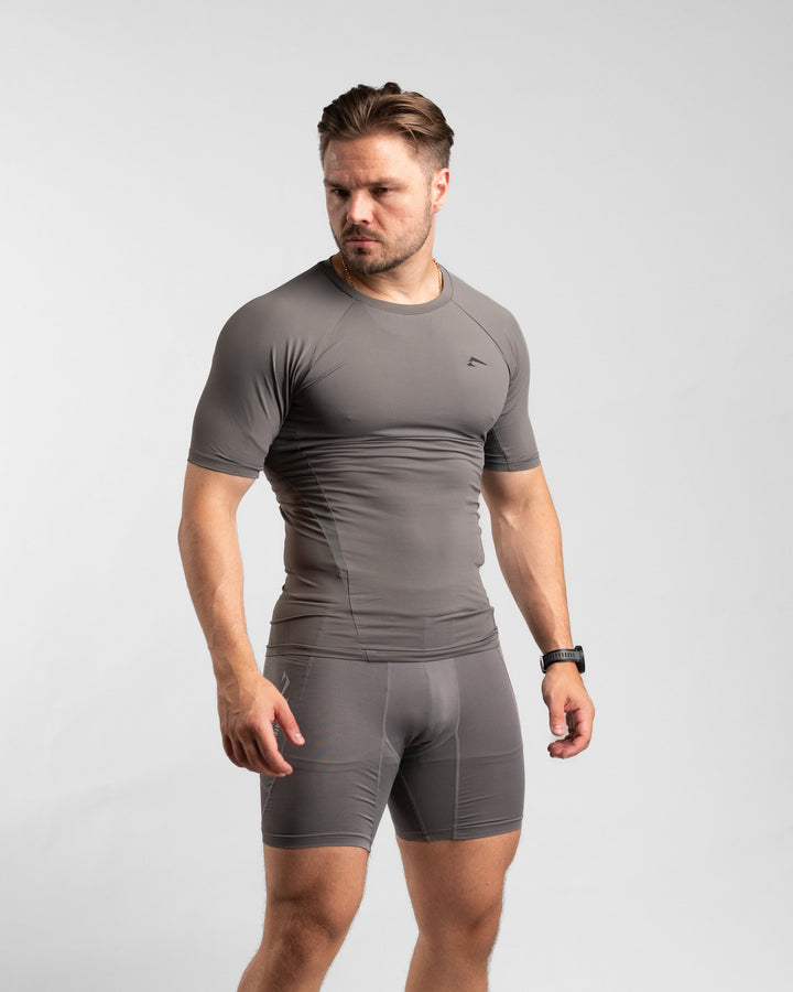 Core Compression Shirt (Clay/Black) - Athletic Aesthetics
