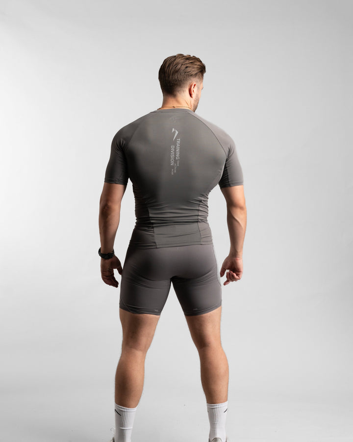 Core Compression Shirt (Clay/Grey) - Athletic Aesthetics