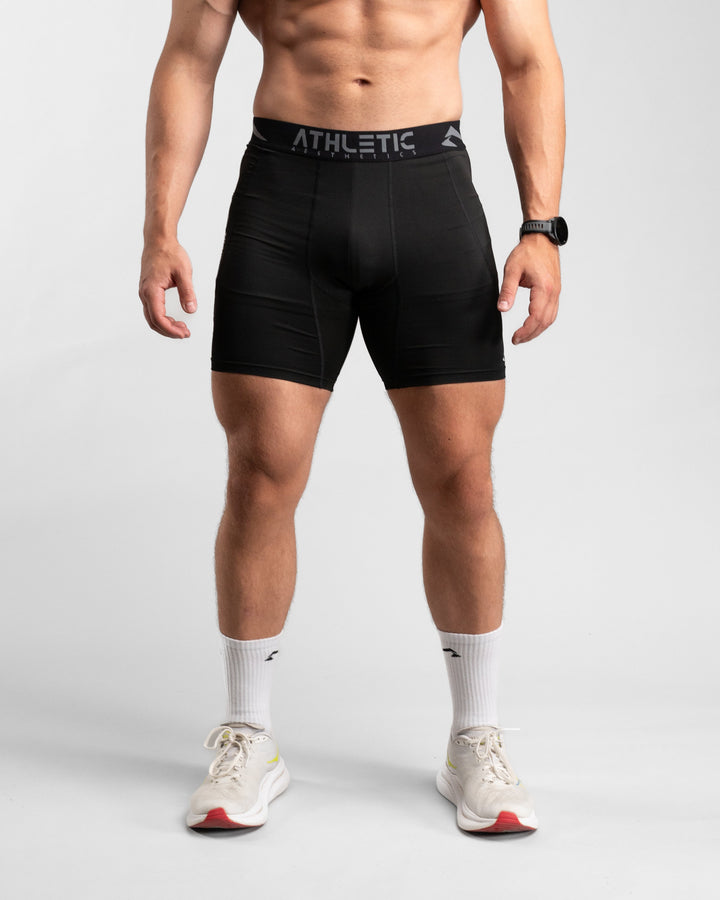 Core Compression Shorts (Black) - Athletic Aesthetics