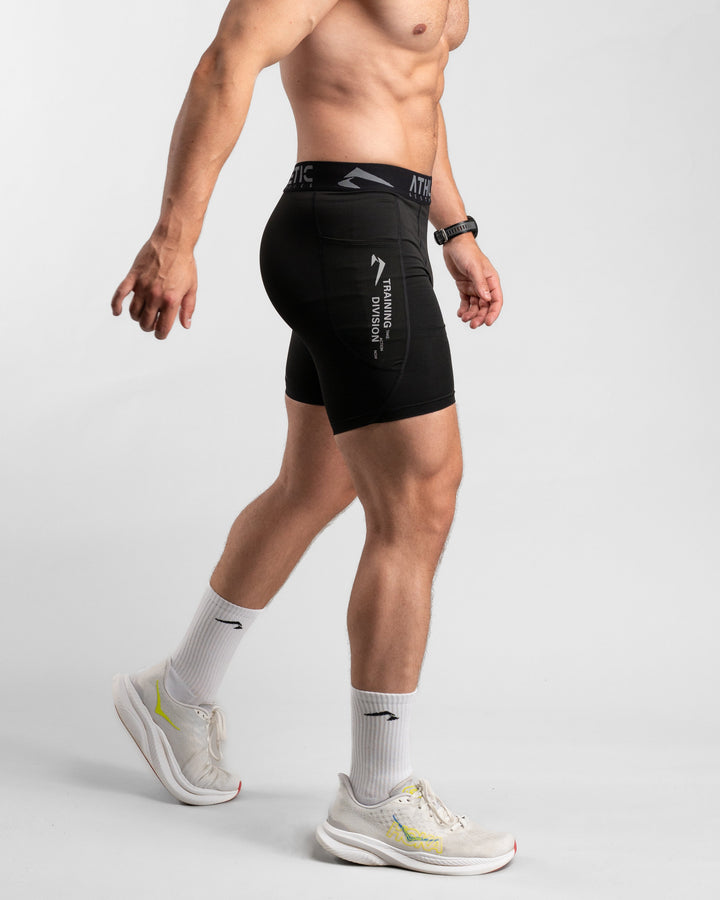 Core Compression Shorts (Black) - Athletic Aesthetics