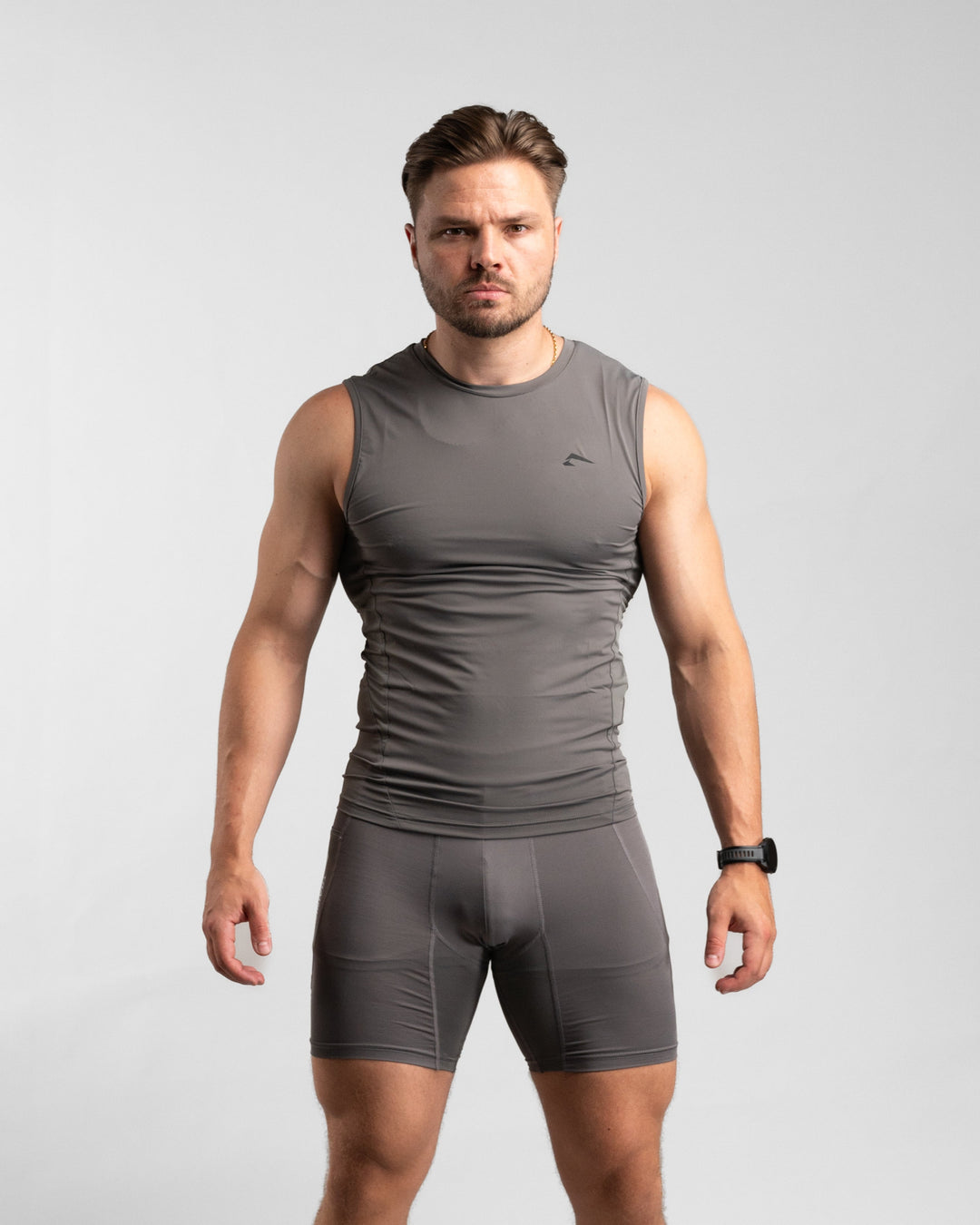 Core Compression Tanktop (Clay/Black) - Athletic Aesthetics