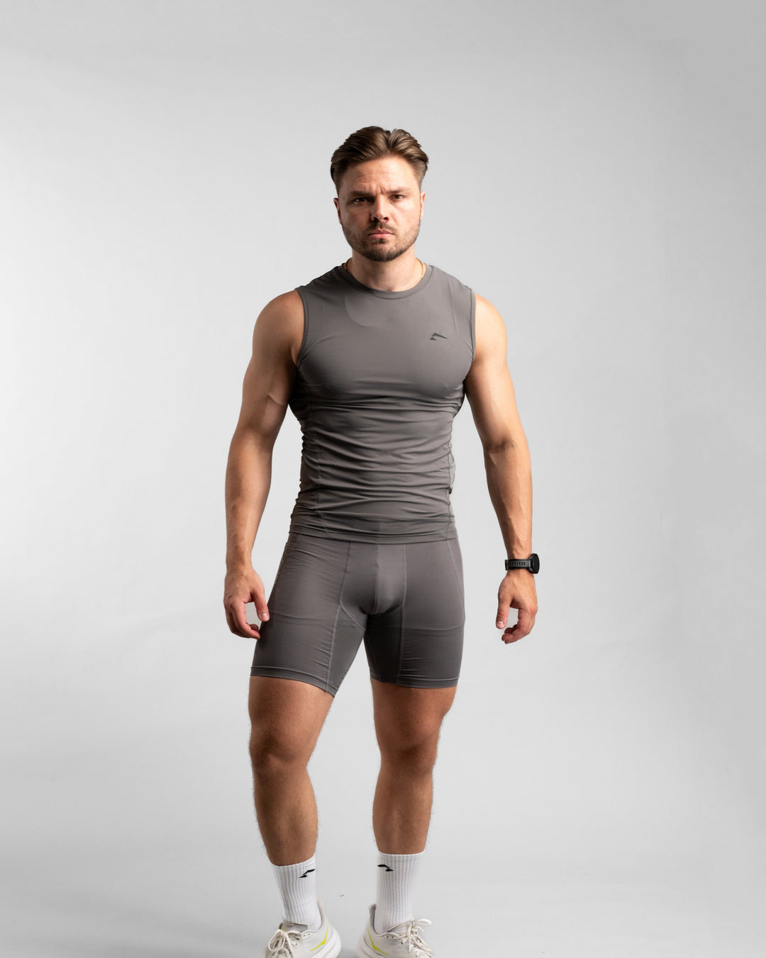 Core Compression Tanktop (Clay/Black) - Athletic Aesthetics