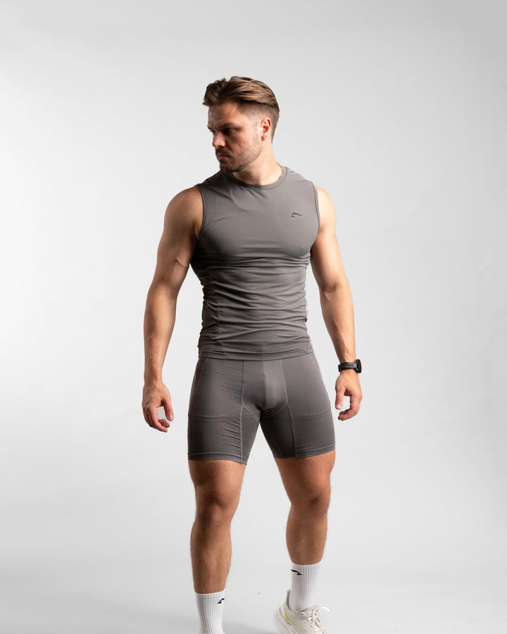 Core Compression Tanktop (Clay/Black) - Athletic Aesthetics