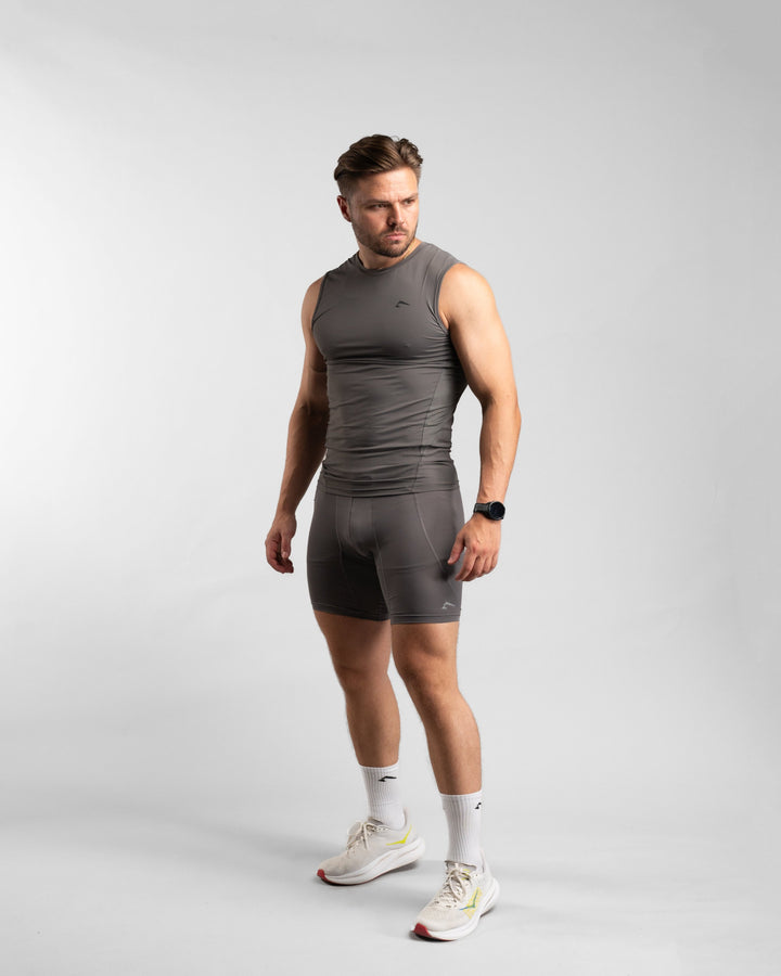 Core Compression Tanktop (Clay/Black) - Athletic Aesthetics