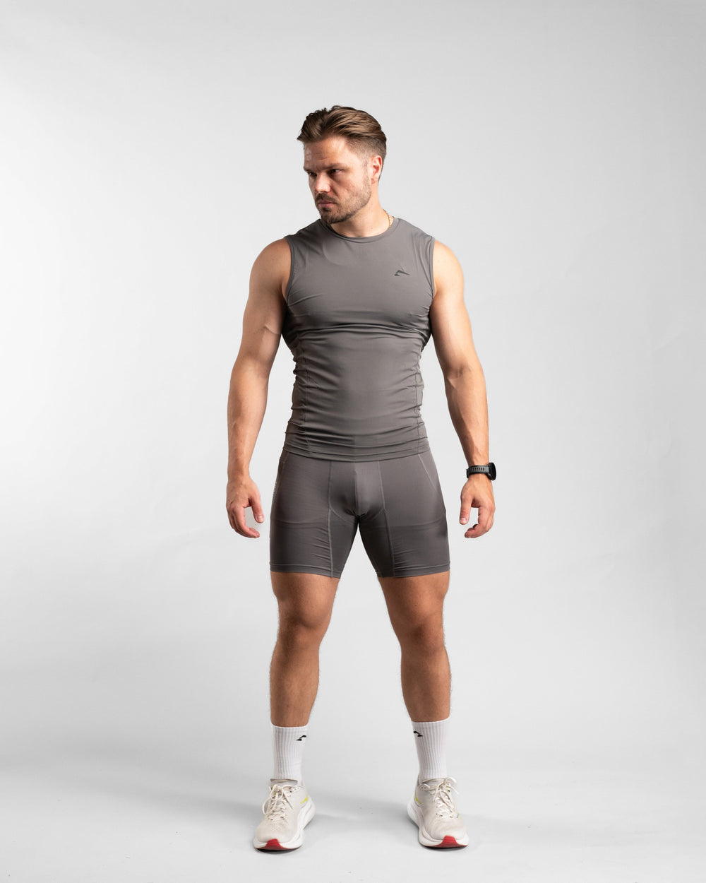 Core Compression Tanktop (Clay/Black) - Athletic Aesthetics