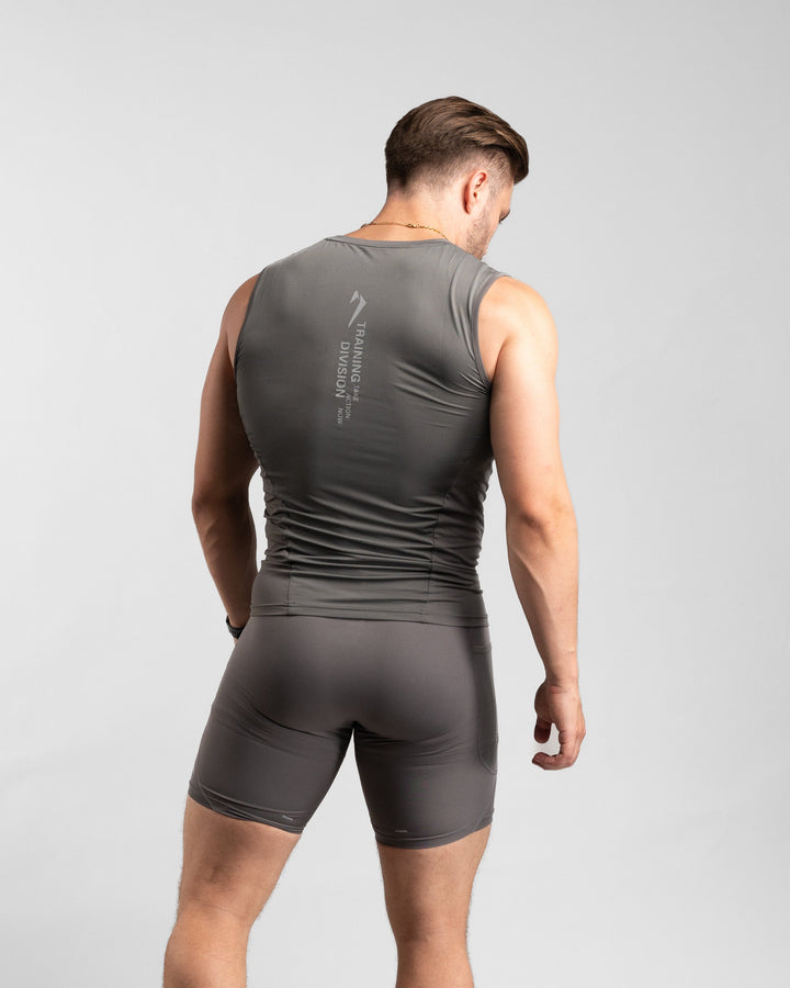 Core Compression Tanktop (Clay/Grey) - Athletic Aesthetics
