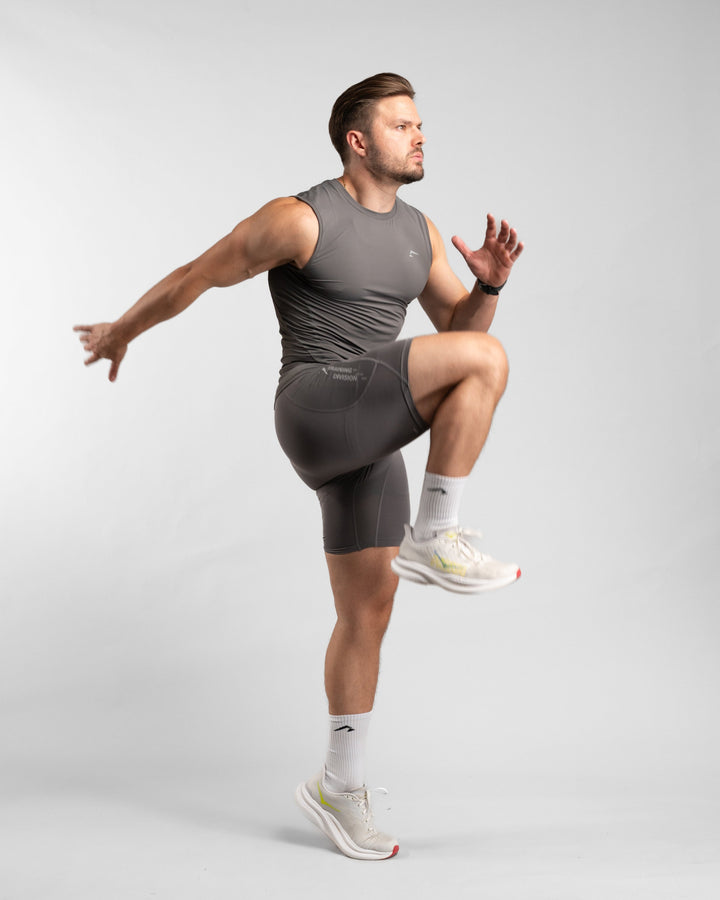 Core Compression Tanktop (Clay/Grey) - Athletic Aesthetics