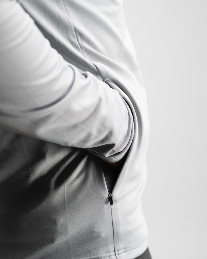 Core Performance Full Zip (Light Grey) - Athletic Aesthetics