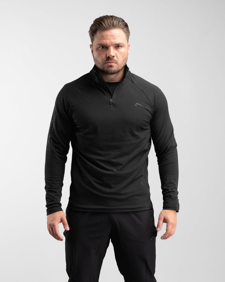 Core Performance Quarter Zip (Black/Black) - Athletic Aesthetics