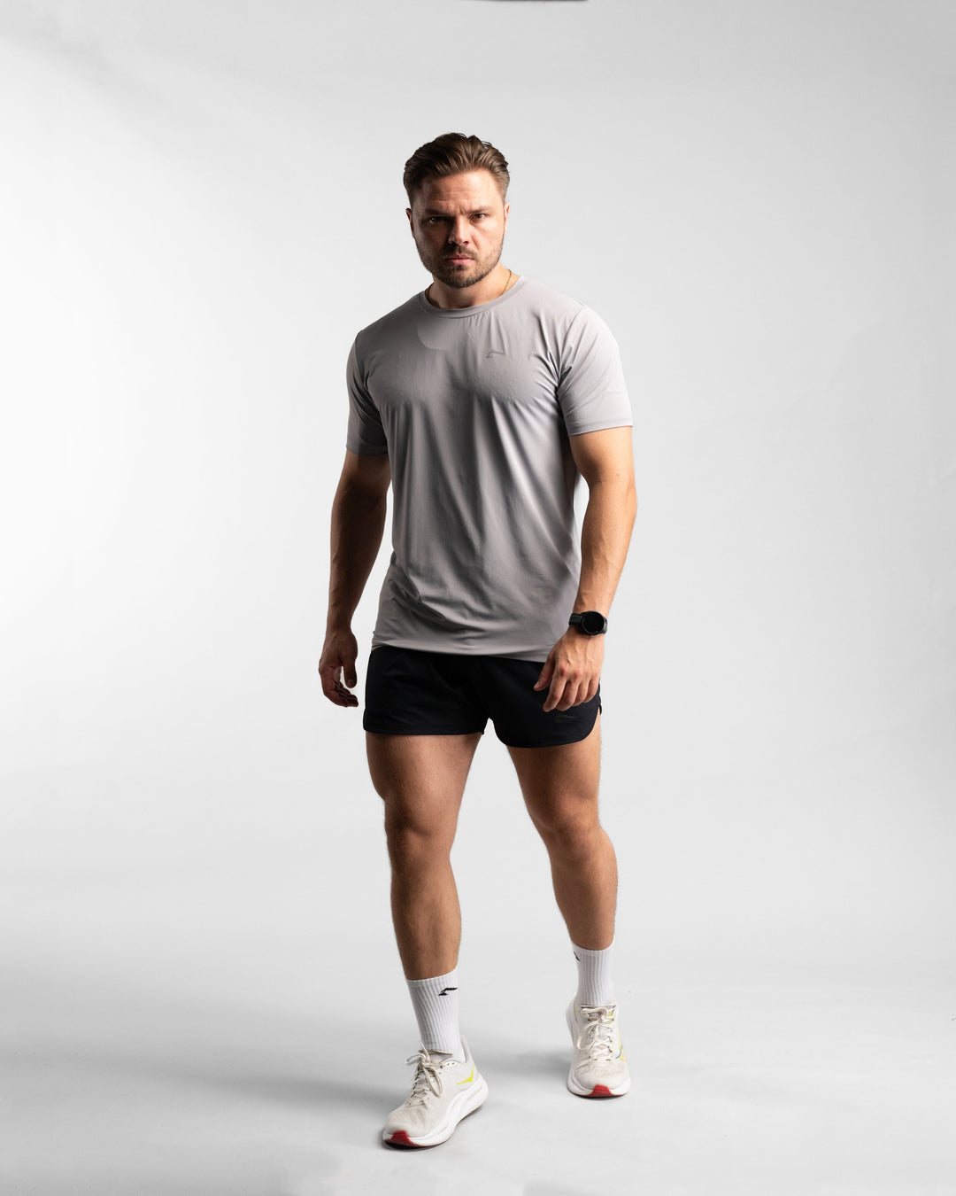 Core Performance T-Shirt (Stone/Grey) - Athletic Aesthetics