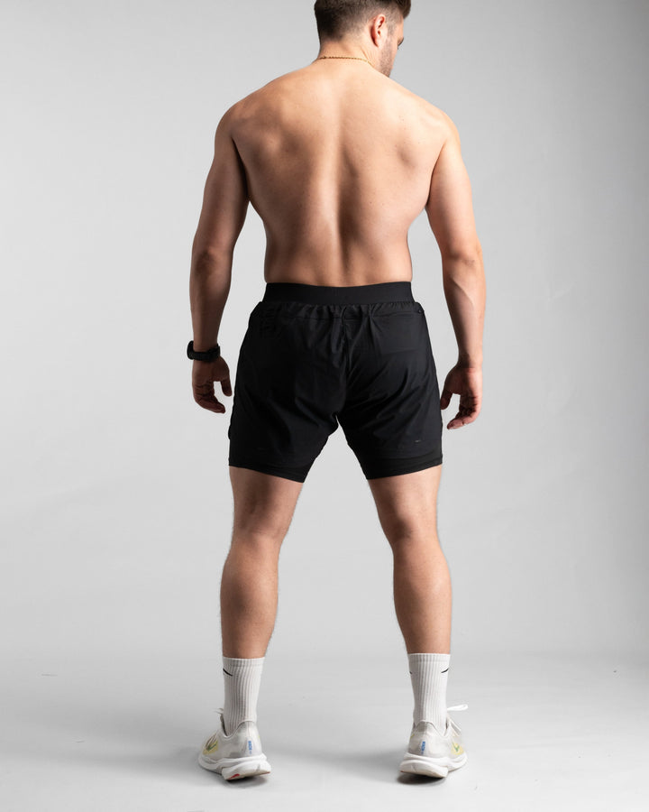 Elite Performance 2in1 Shorts (Black/Black) - Athletic Aesthetics