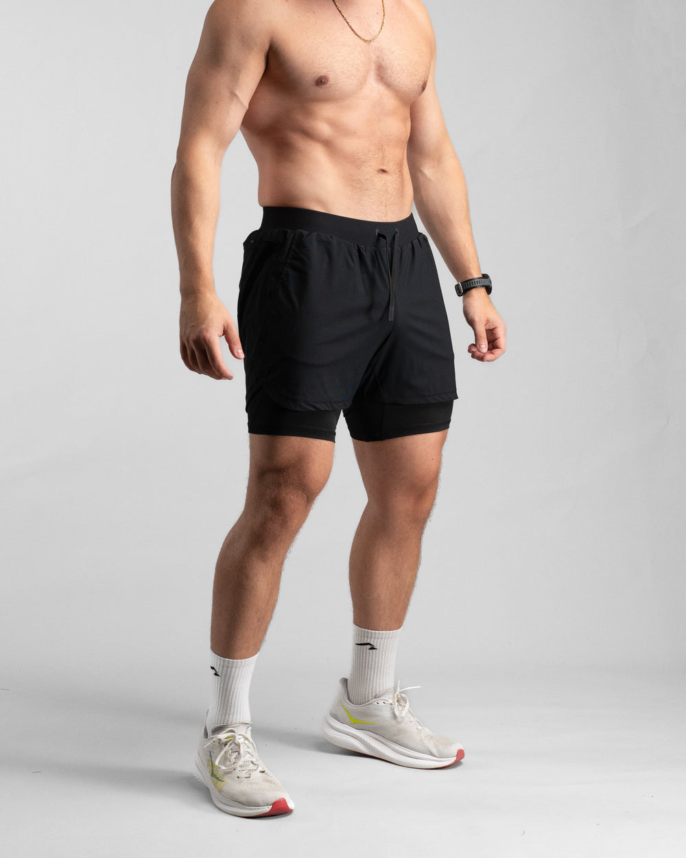 Elite Performance 2in1 Shorts (Black/Black) - Athletic Aesthetics
