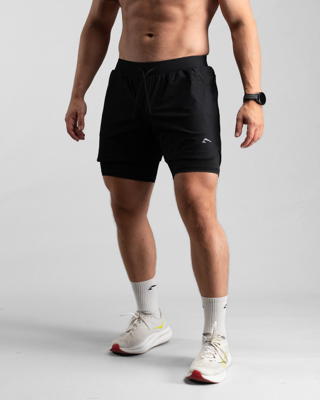 Elite Performance 2in1 Shorts (Black/Grey) - Athletic Aesthetics