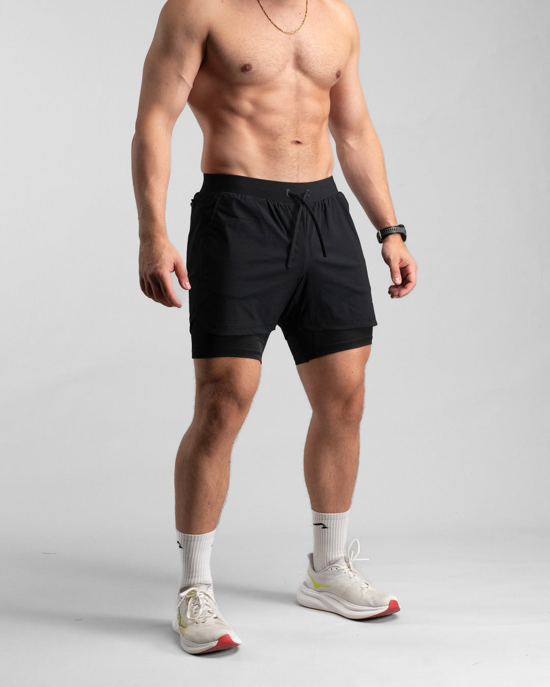 Elite Performance 2in1 Shorts (Black/Grey) - Athletic Aesthetics