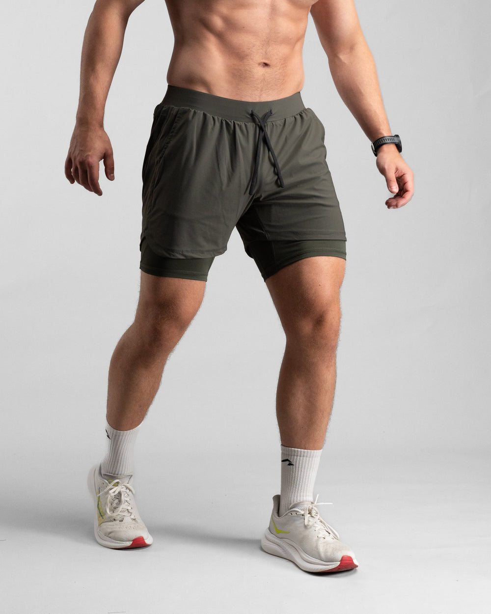 Elite Performance 2in1 Shorts (Tactical Olive) - Athletic Aesthetics