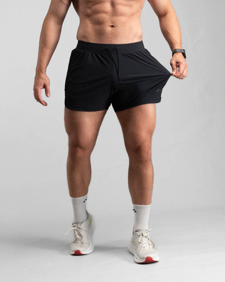 Elite Performance 5“ Shorts (Black/Black) - Athletic Aesthetics