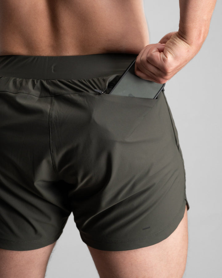 Elite Performance 5“ Shorts (Tactical Olive) - Athletic Aesthetics