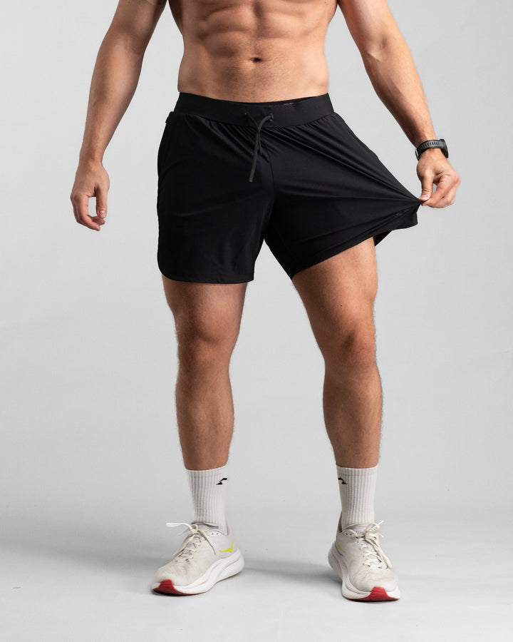 Elite Performance 7“ Shorts (Black/Black) - Athletic Aesthetics