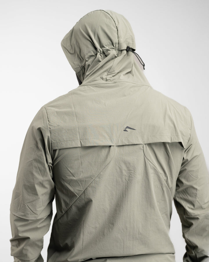 Elite Windbreaker Full Zip (Light Olive) - Athletic Aesthetics