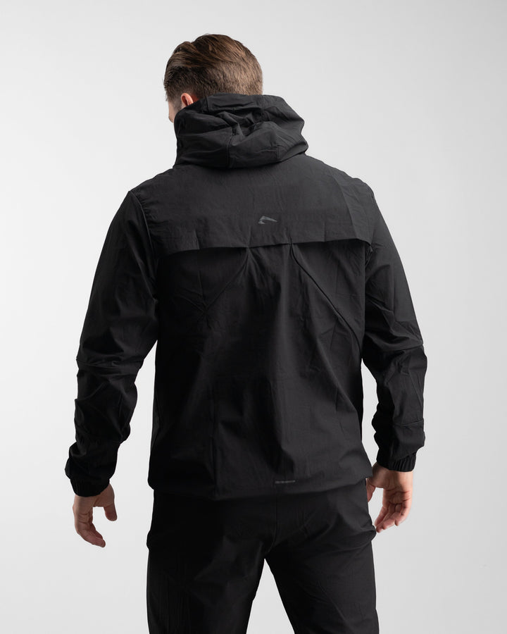Elite Windbreaker Half Zip (Black) - Athletic Aesthetics