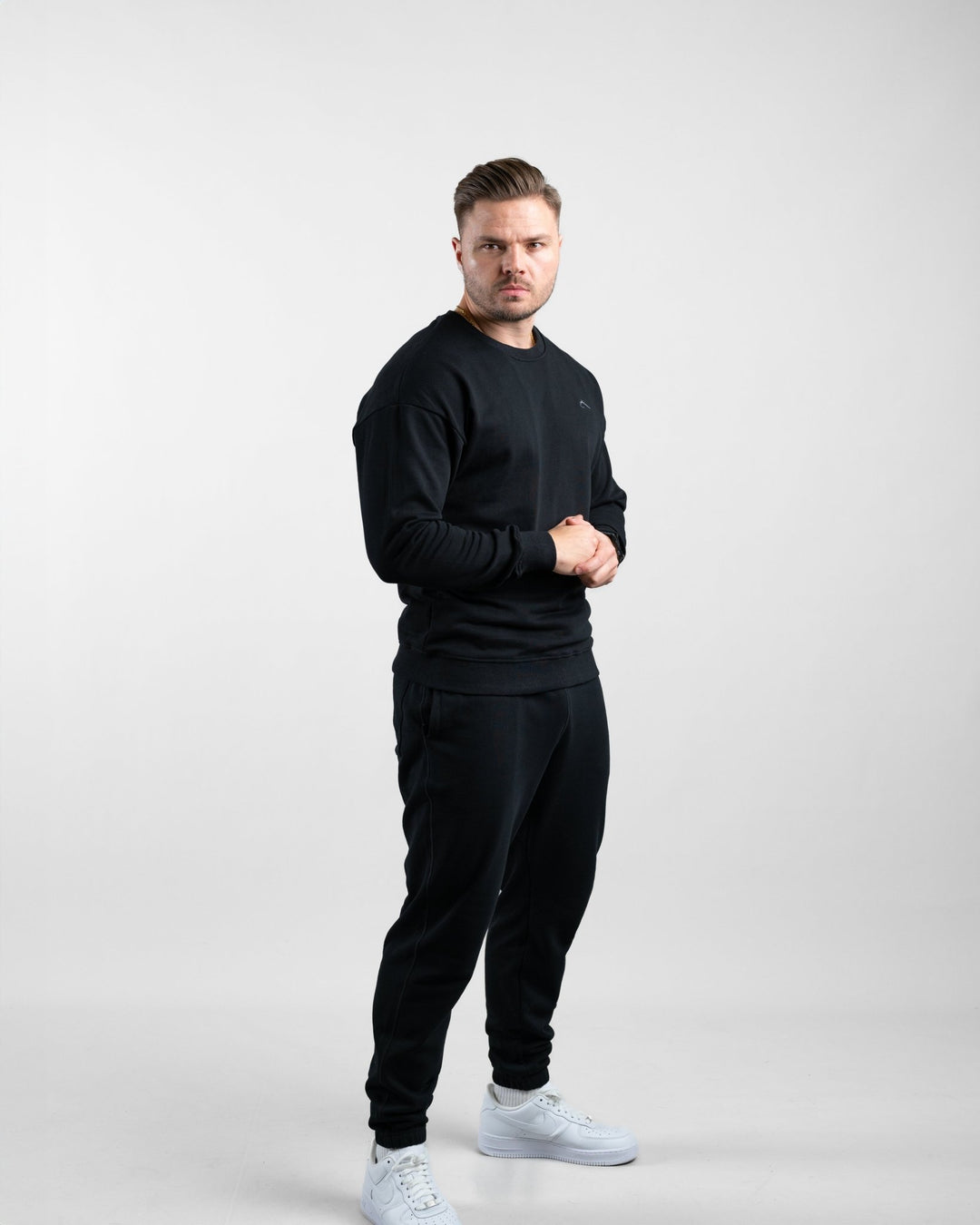 Essential Crewneck Sweater (Black) - Athletic Aesthetics