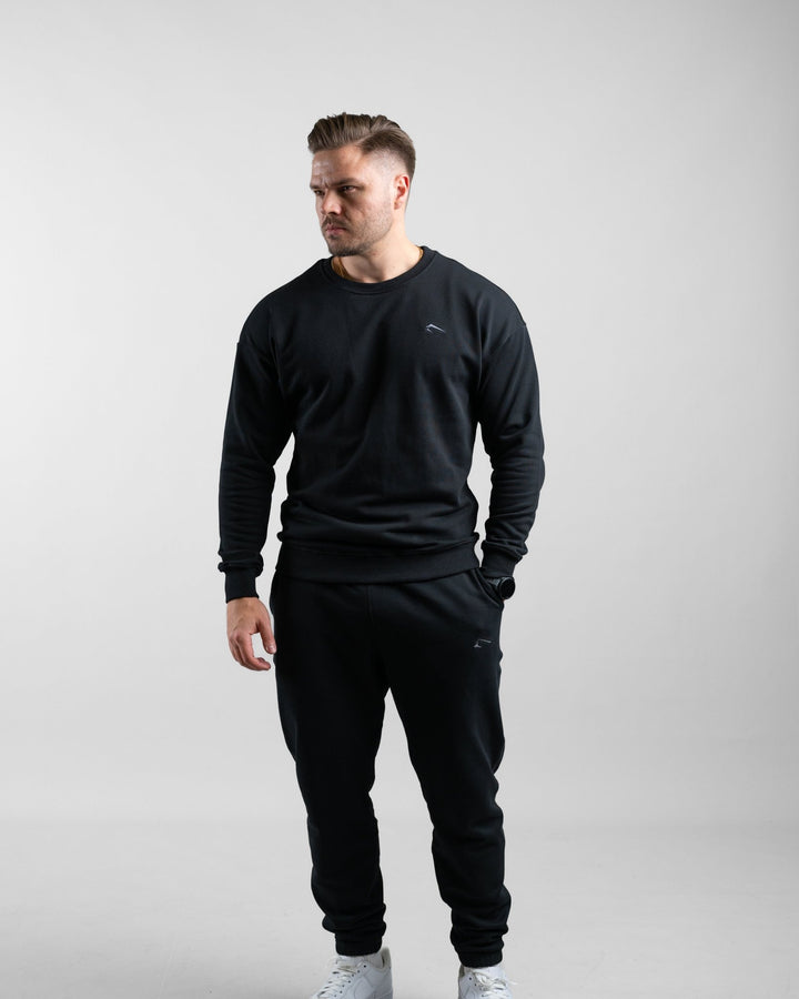 Essential Crewneck Sweater (Black) - Athletic Aesthetics