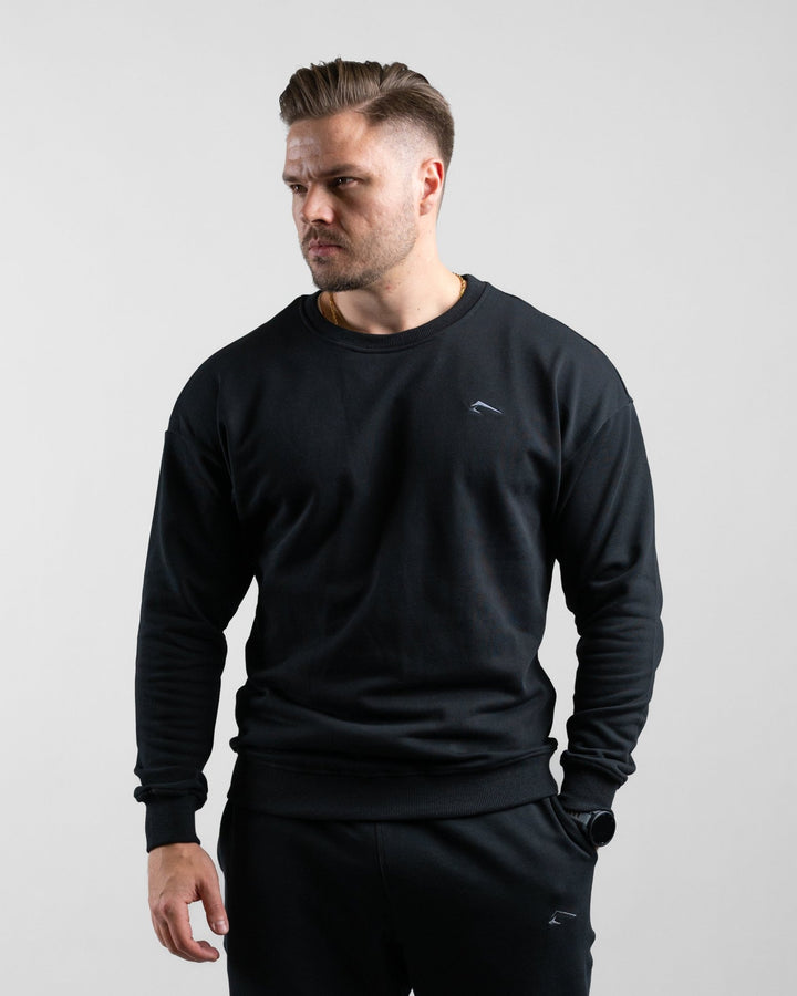 Essential Crewneck Sweater (Black) - Athletic Aesthetics