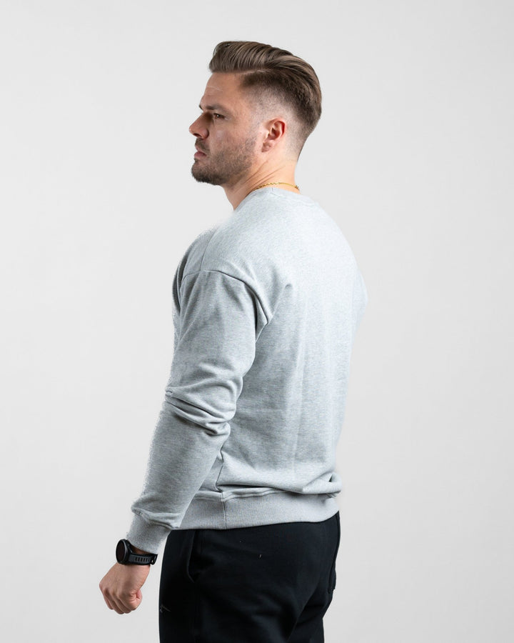 Essential Crewneck Sweater (Grey Marl) - Athletic Aesthetics