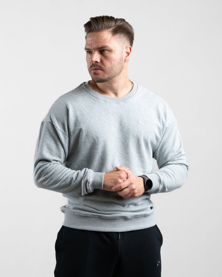 Essential Crewneck Sweater (Grey Marl) - Athletic Aesthetics