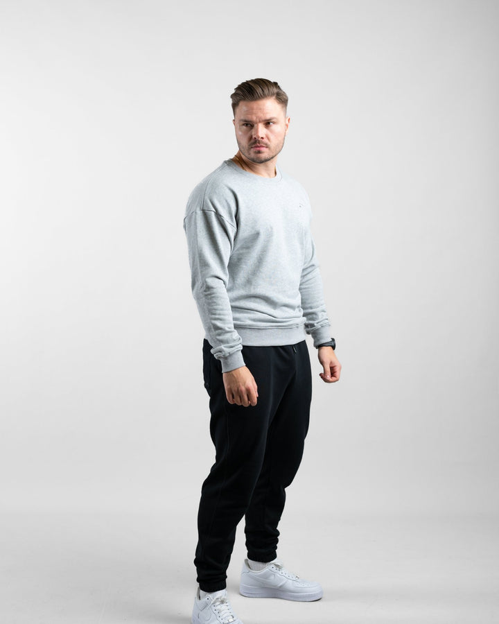 Essential Crewneck Sweater (Grey Marl) - Athletic Aesthetics