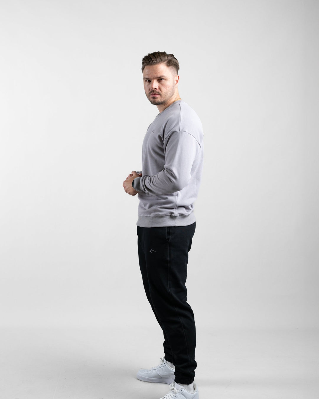 Essential Crewneck Sweater (Stone) - Athletic Aesthetics