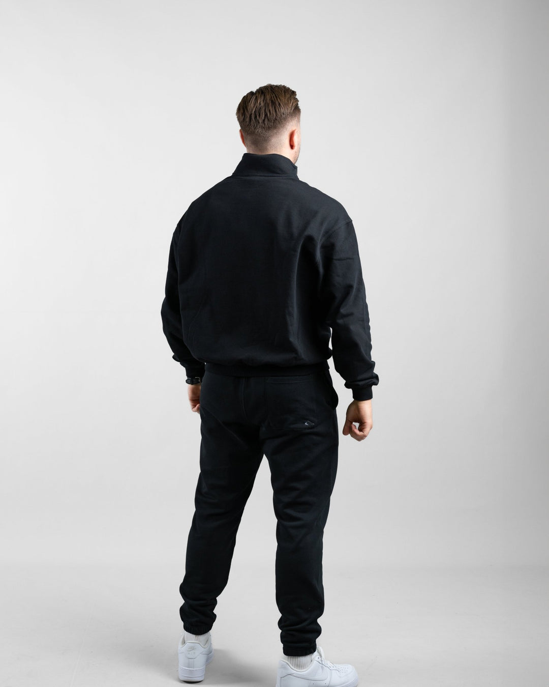 Essential Oversize Half Zip (Black) - Athletic Aesthetics