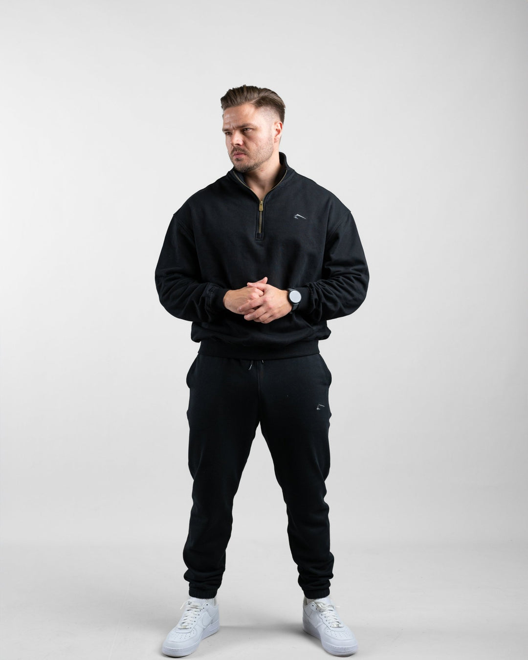 Essential Oversize Half Zip (Black) - Athletic Aesthetics