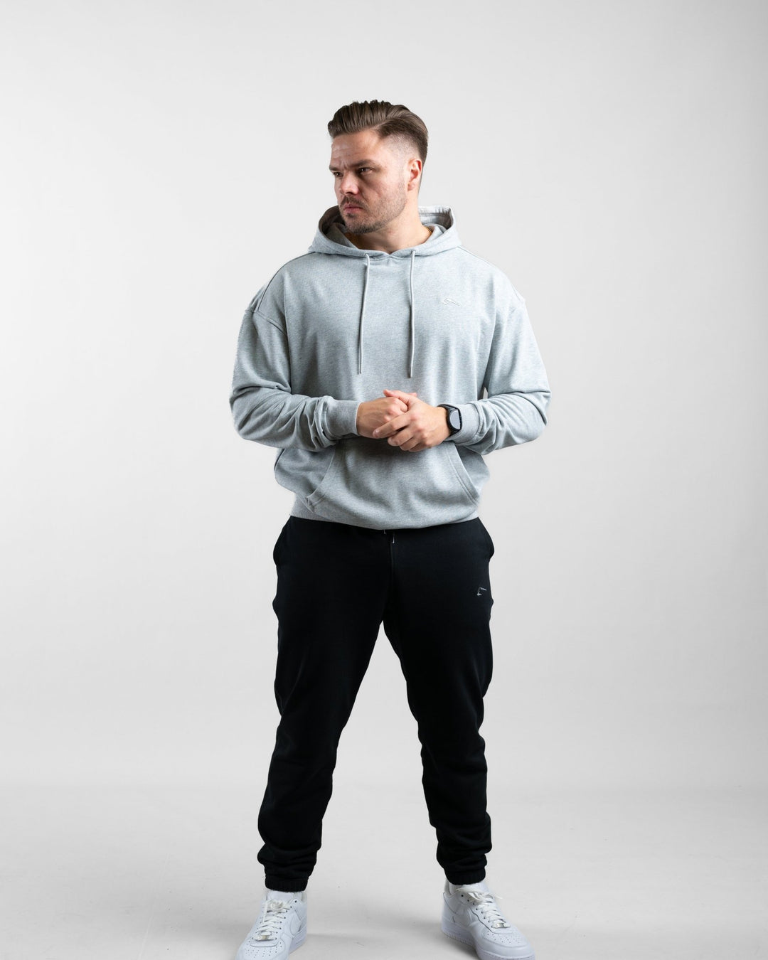 Essential Oversize Hoodie (Grey Marl) - Athletic Aesthetics