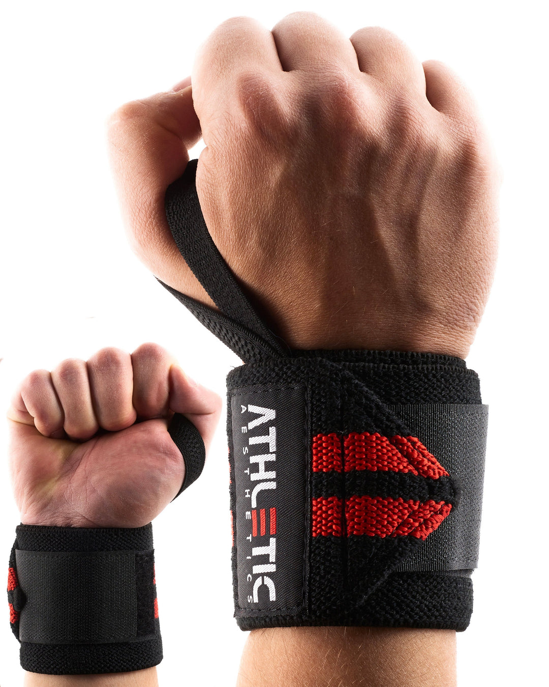Handgelenkbandagen (Rot - Schwarz) - Athletic Aesthetics