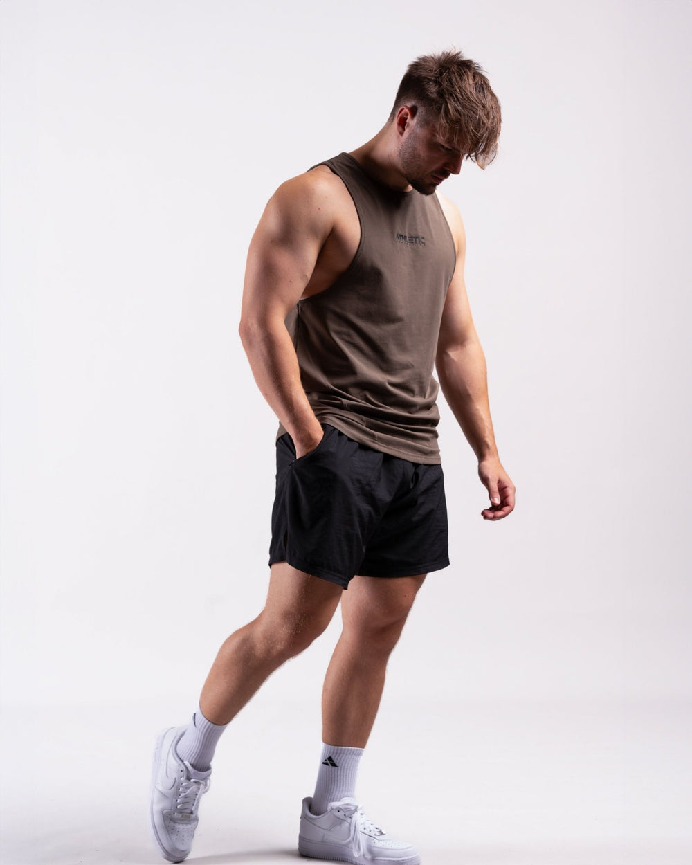 Infinity Sleeveless Shirt (Army) - Athletic Aesthetics