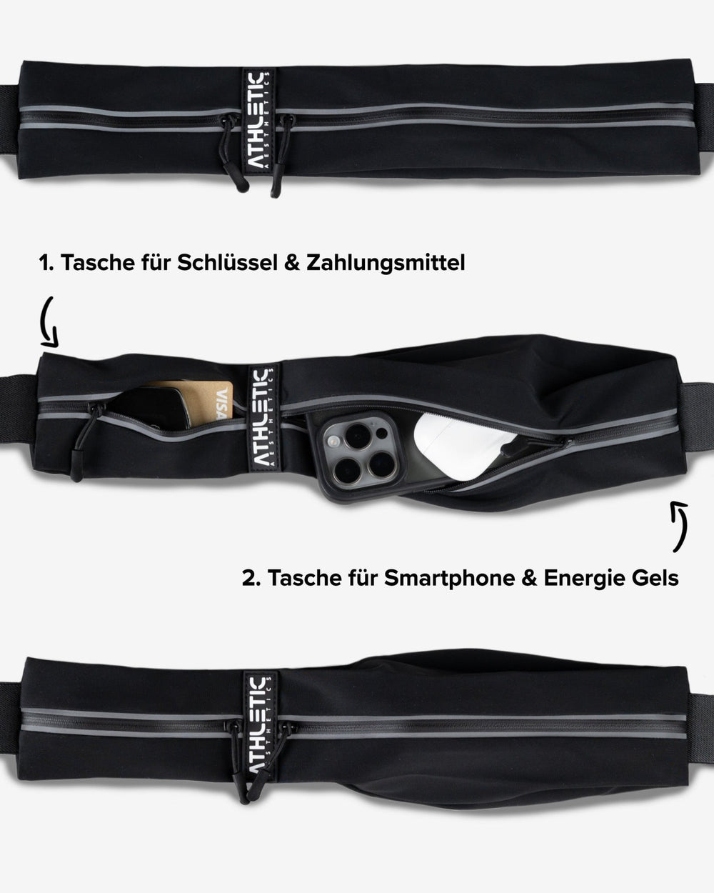 Laufgürtel (Black) - Athletic Aesthetics