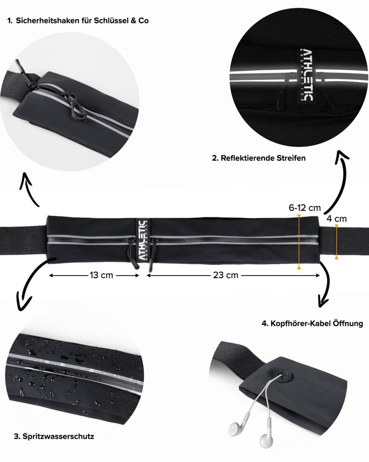 Laufgürtel (Black) - Athletic Aesthetics