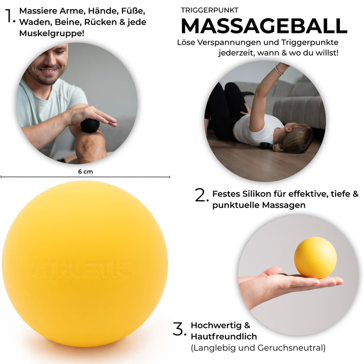 Massageball/Lacrosse Ball (Gelb) - Athletic Aesthetics
