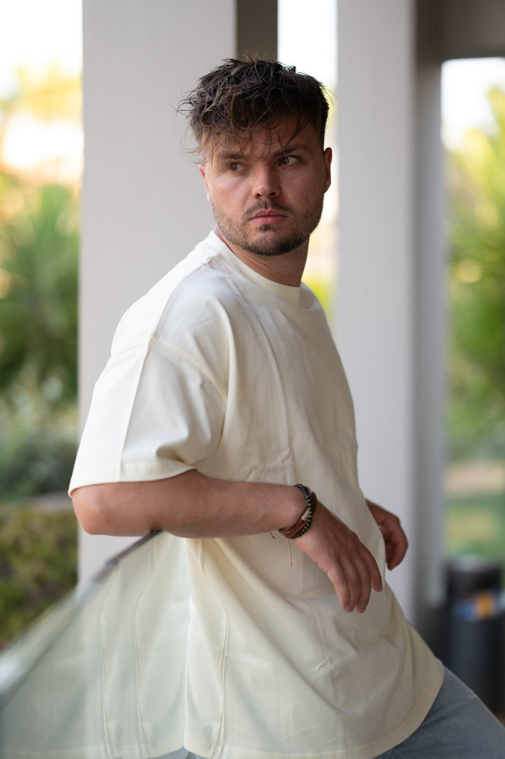 Oversized Tee (Cream) - HQ Basics - Athletic Aesthetics