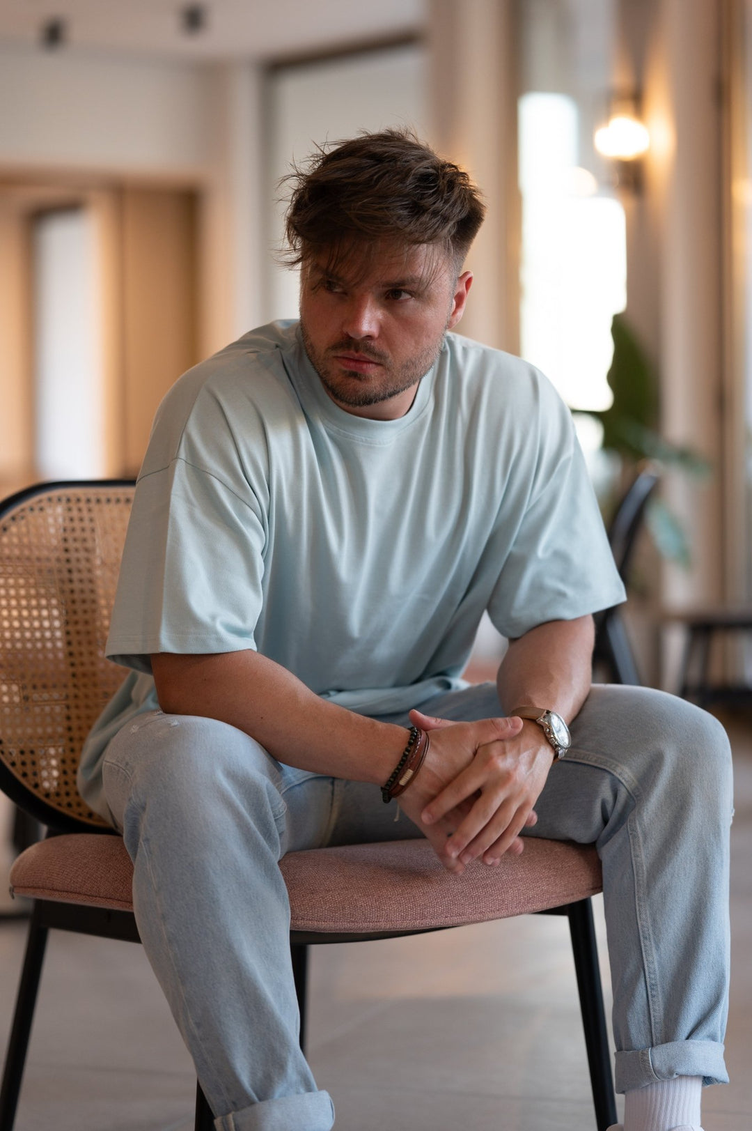 Oversized Tee (Mint Blue) - HQ Basics - Athletic Aesthetics