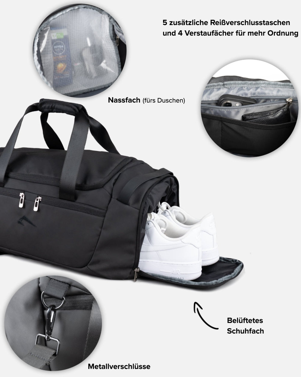 Sporttasche / Duffle Bag (Black) - Athletic Aesthetics